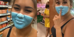 Influencer se pintó a modo de 'broma' una mascarilla para entrar a un mall: arriesga deportación