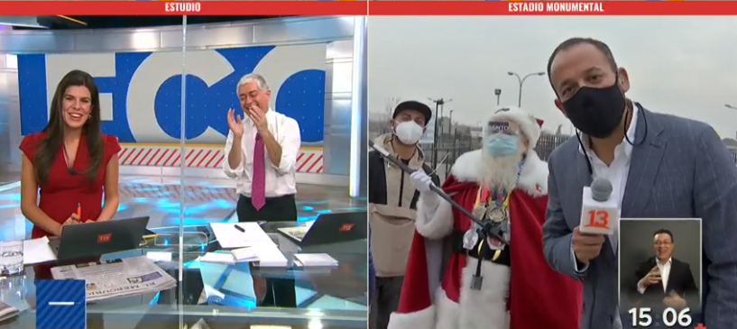 Entusiasta y conocido Viejito Pascuero se robó la atención en Macul: llamó a vacunarse contra COVID