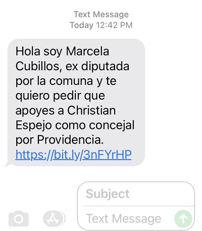 sms marcela cubillos