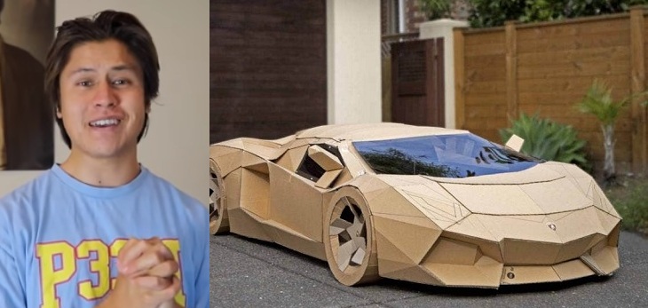 Youtuber creó Lamborghini de cartón y lo subastó: dinero lo donó a hospital donde se trató de cáncer