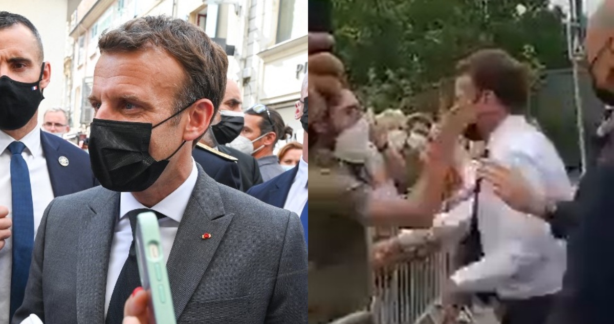 Presidente Macron fue abofeteado durante acto público: video registró el inesperado momento