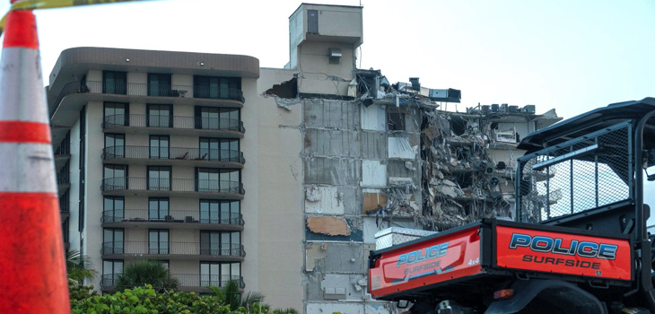 Edificio en Miami Beach sufre grave derrumbe: se ha confirmado al menos un muerto
