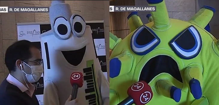 'Vacunín' contra 'Virulito': corpóreos que llaman a 'vacunarse' la rompen en redes sociales