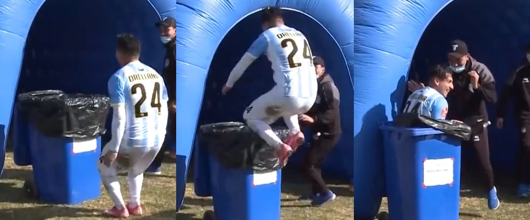 Goleador de Magallanes explicó insólita celebración: saltó dentro de un tarro de basura