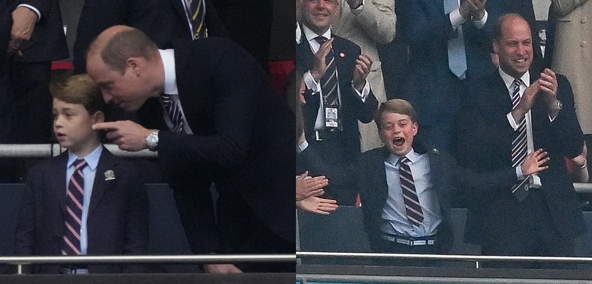 La eufórica reacción del príncipe William y su hijo George ante gol de Inglaterra en la Eurocopa