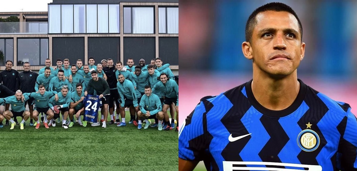 Vidal posó junto a Eriksen en emotivo reencuentro en el Inter: Alexis no participó y por esta razón