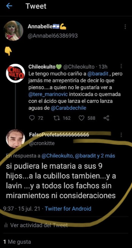 amenazas Teresa Marinovic