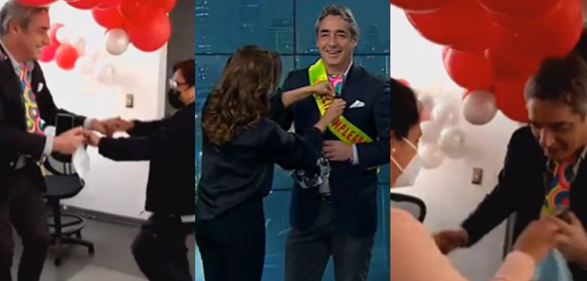 Equipo de Mega sorprendió a José Luis Repenning por su cumpleaños: 