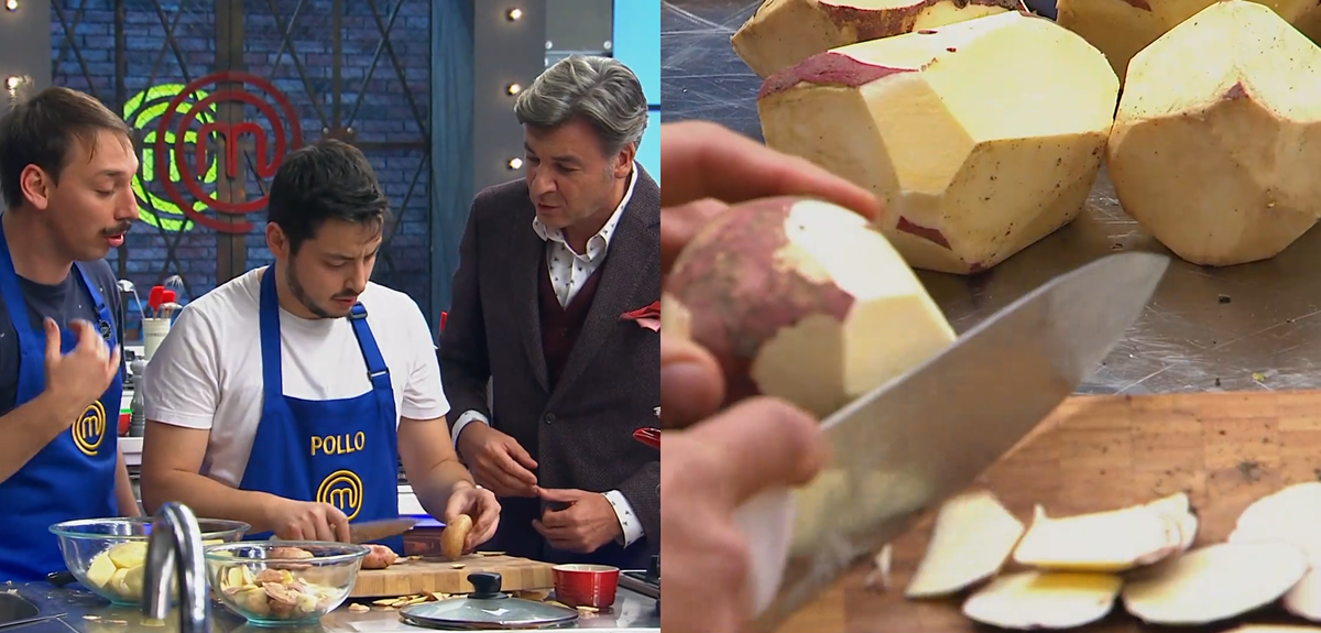 Forma de pelar papas de 'Pollo' Castillo descolocó a Yann Yvin y a los televidentes de 'MasterChef'