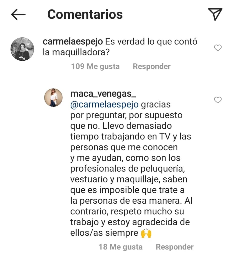 respuesta Macarena Venegas