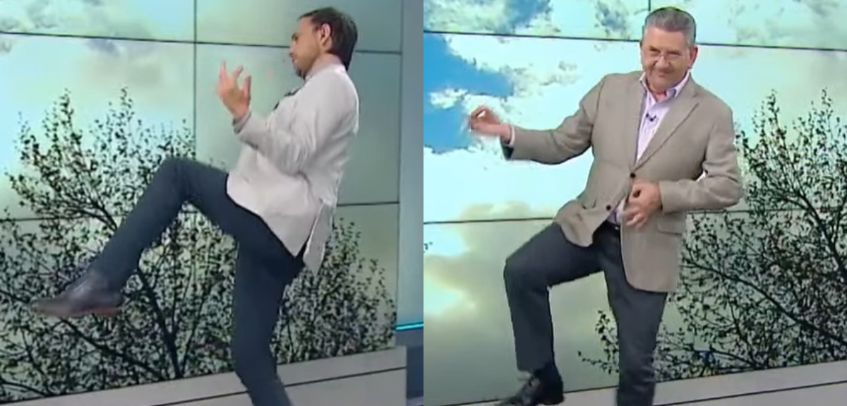 Rodrigo Sepúlveda y Jaime Leyton rockearon al ritmo de AC/DC en pleno noticiero: 