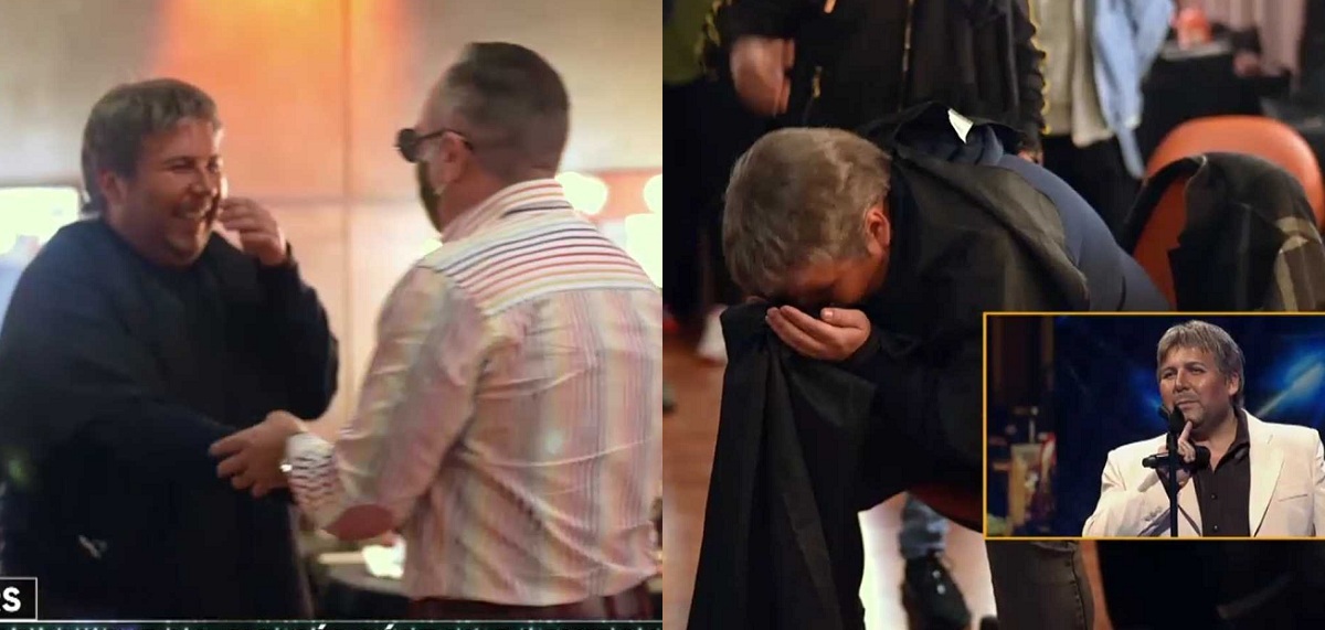 Andrés Sáez y la sorpresiva visita que recibió en backstage de The Covers: 