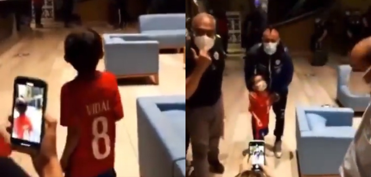 Arturo Vidal tuvo tierno gesto con pequeño hincha en Colombia: 