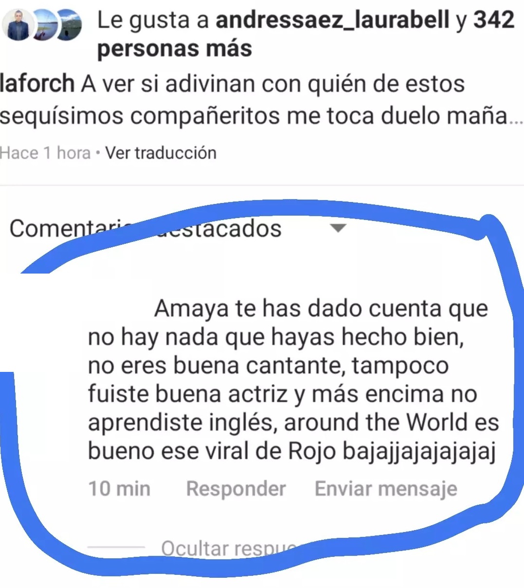 Captura | Instagram | Amaya Forch