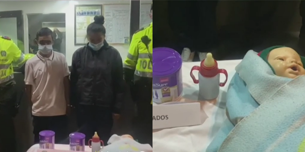 Detienen a pareja que ocupaba un muñeco para pedir dinero y comida en las calles de Bogotá