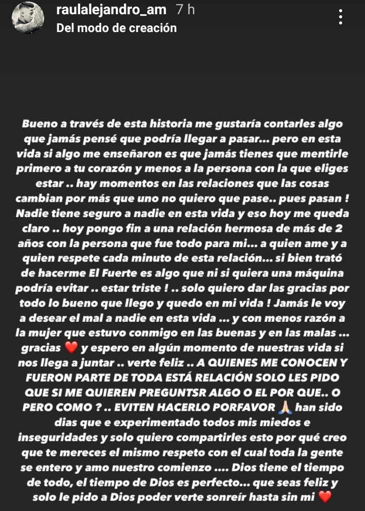 Pareja de Rojo anunció el quiebre de su relación
