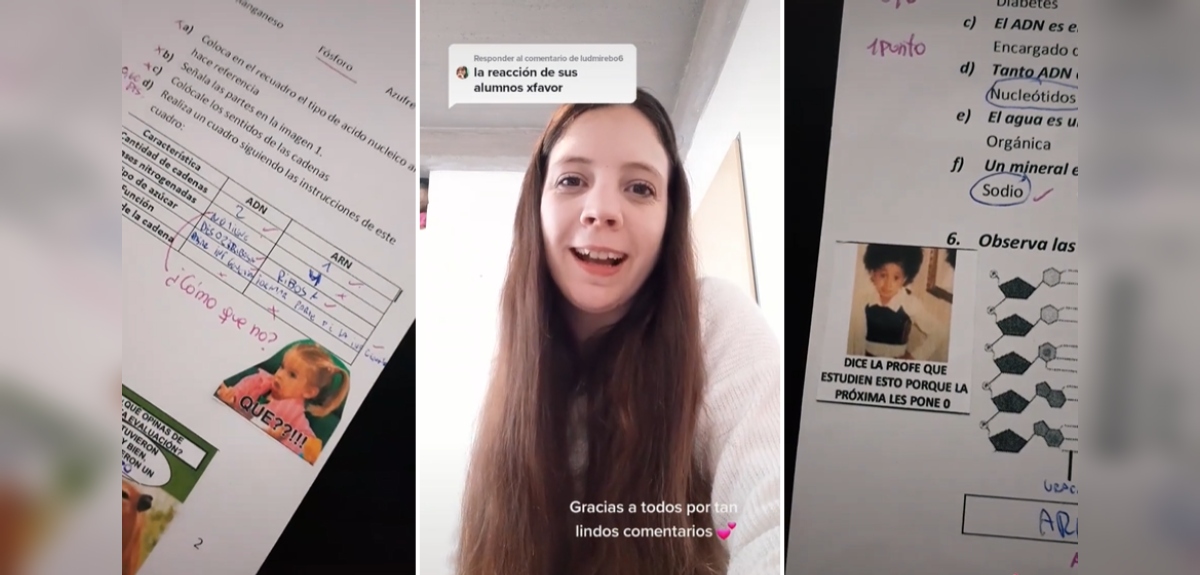 Profesora corrigió exámenes de alumnos con memes y se hizo viral en TikTok: se defendió de críticas