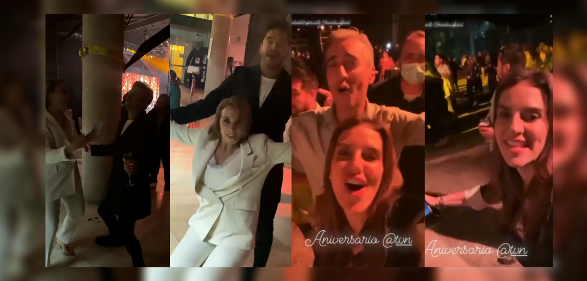 Karen Doggenweiler, María Luisa Godoy y Gino Costa celebraron aniversario de TVN con bailada fiesta