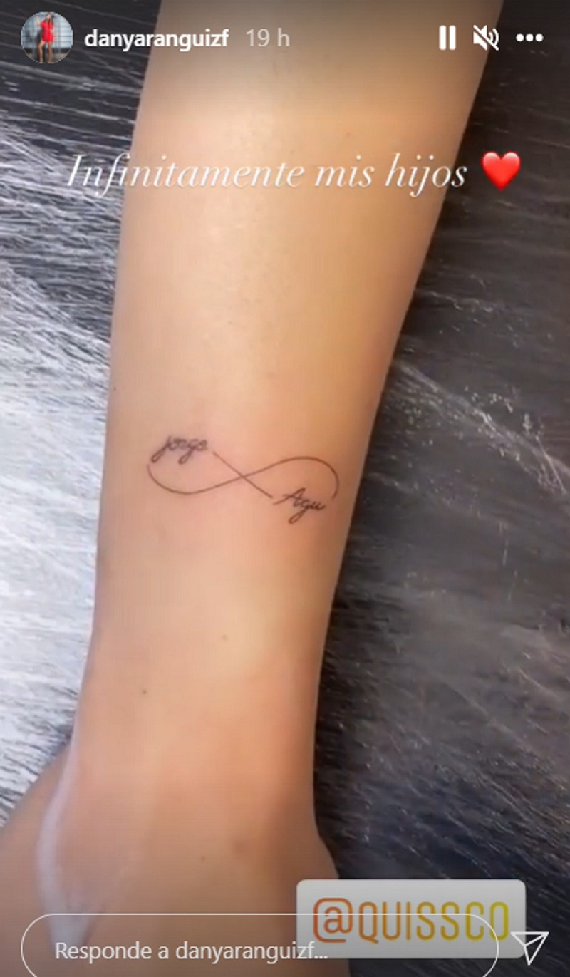 Daniela Aránguiz tatuaje de sus hijos