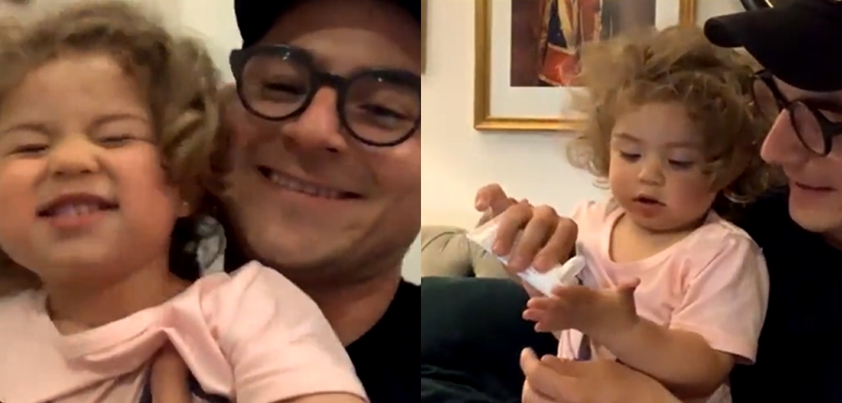 Hija de Claudio Castellón interrumpió con adorable petición en transmisión con Teresita Reyes