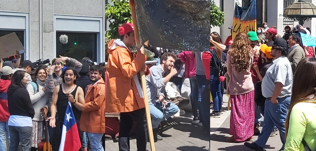 Protesta de Amar Profundo se tomó Plaza de la Independencia en Concepción: así se graba la teleserie