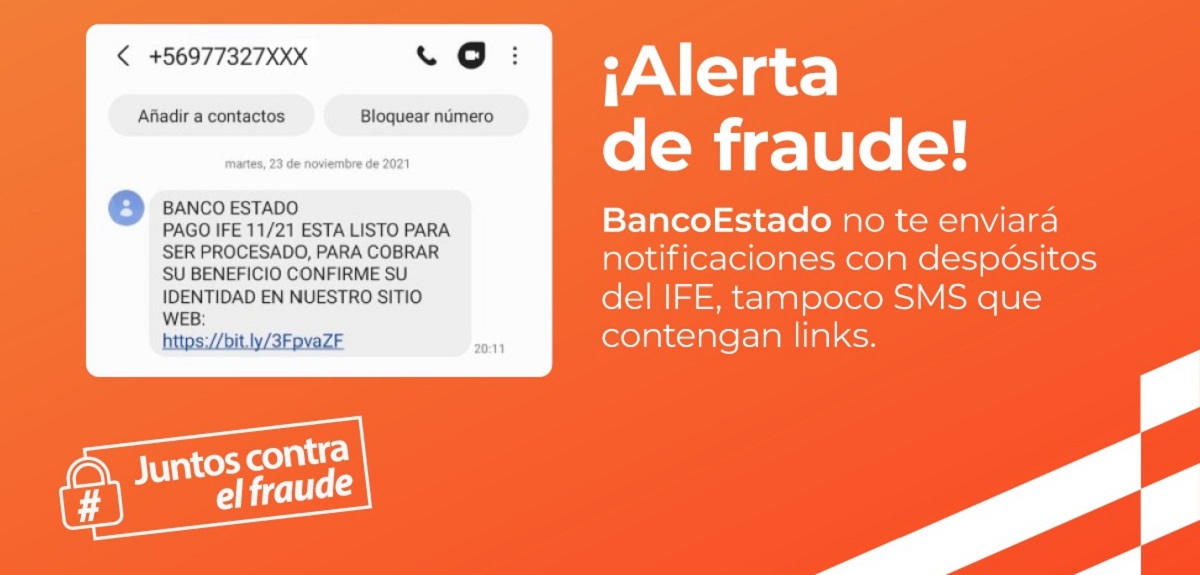 BancoEstado alerta de nueva estafa relacionada al cobro del IFE: envían SMS para cobrar el aporte