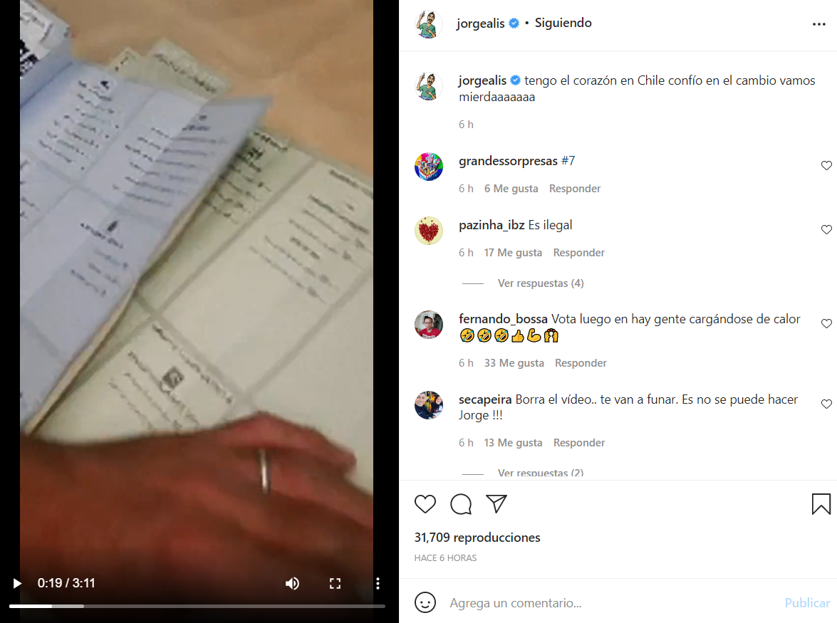 Jorge Alís recibió advertencia tras transmisión mientras votaba