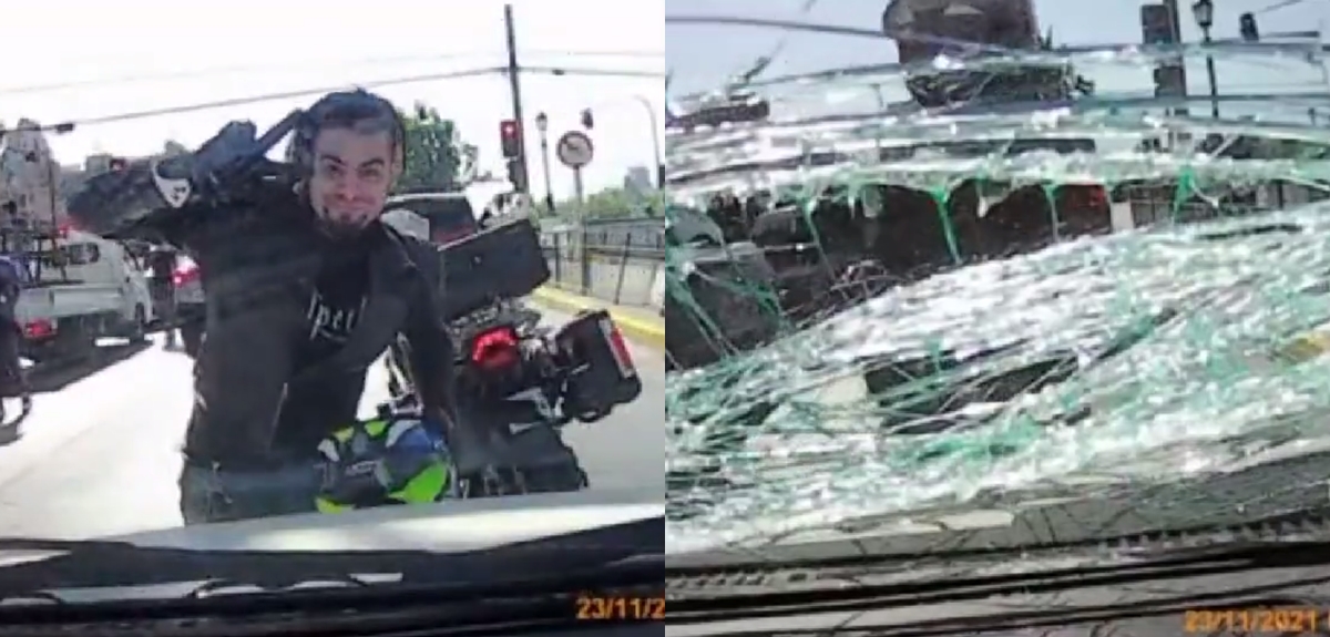Motociclista atacó con una cadena auto de conductora: acusó que situación se 