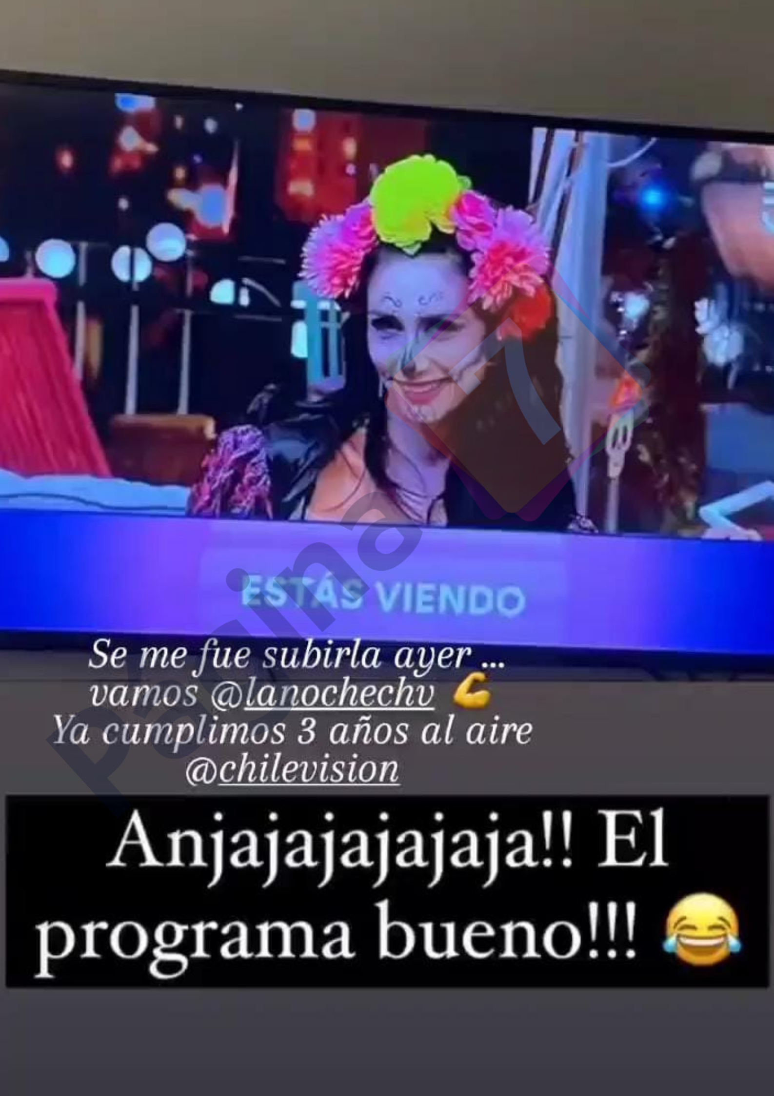 Pamela Díaz bromeó con retransmisión de La noche es nuestra