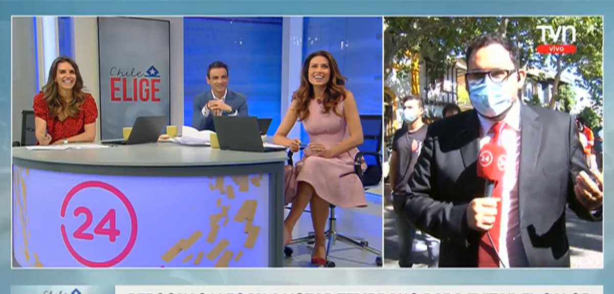 Periodista de TVN honro con su vestimenta a fallecido colega Fidel Oyarzo: 