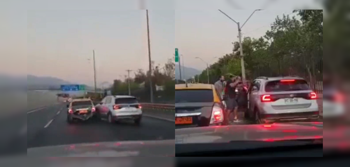 Registran impactante agresión a conductor ebrio que generó grave choque en autopista Vespucio Sur
