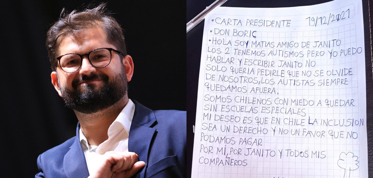 Gabriel Boric respondió carta viral de jóvenes con TEA: 