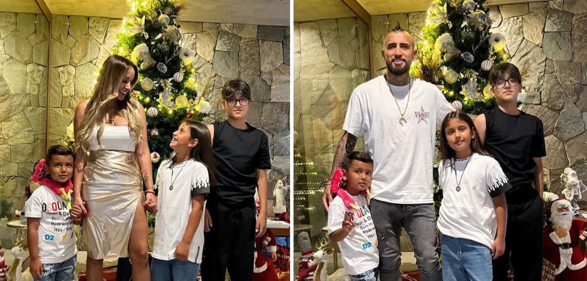 Arturo Vidal y Marité Matus pasaron juntos la Navidad con sus hijos: compartieron fotos