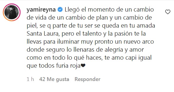 reaccion Yamila Reyna partido diego sanchez union española