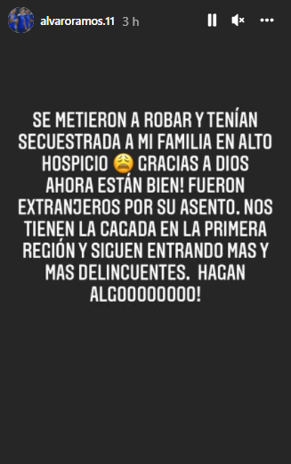 Álvaro Ramos denunció secuestro de su familia durante robo