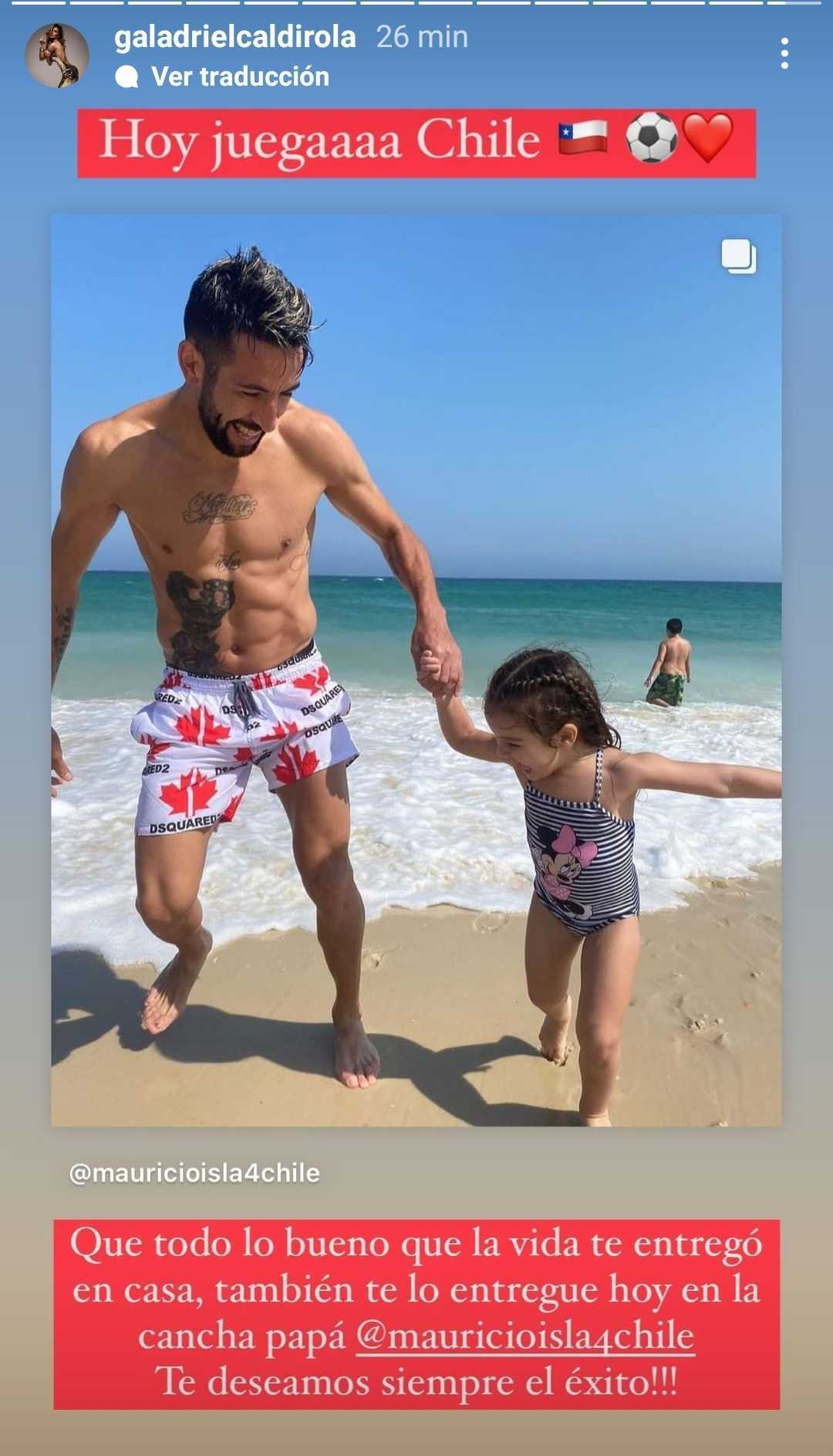 El tierno mensaje de Gala a Isla en la previa del partido de Chile