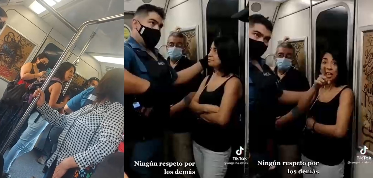 Viralizan video de pasajera que se negó a usar mascarilla en el Metro: la obligaron a bajar del vagón