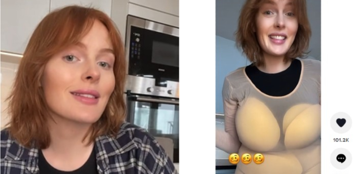 Tiktoker reveló que marcas le piden usar relleno para verse como modelo plus size
