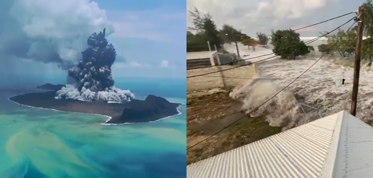 Erupción de volcán submarino provocó tsunami en isla de Tonga: registros son impactantes