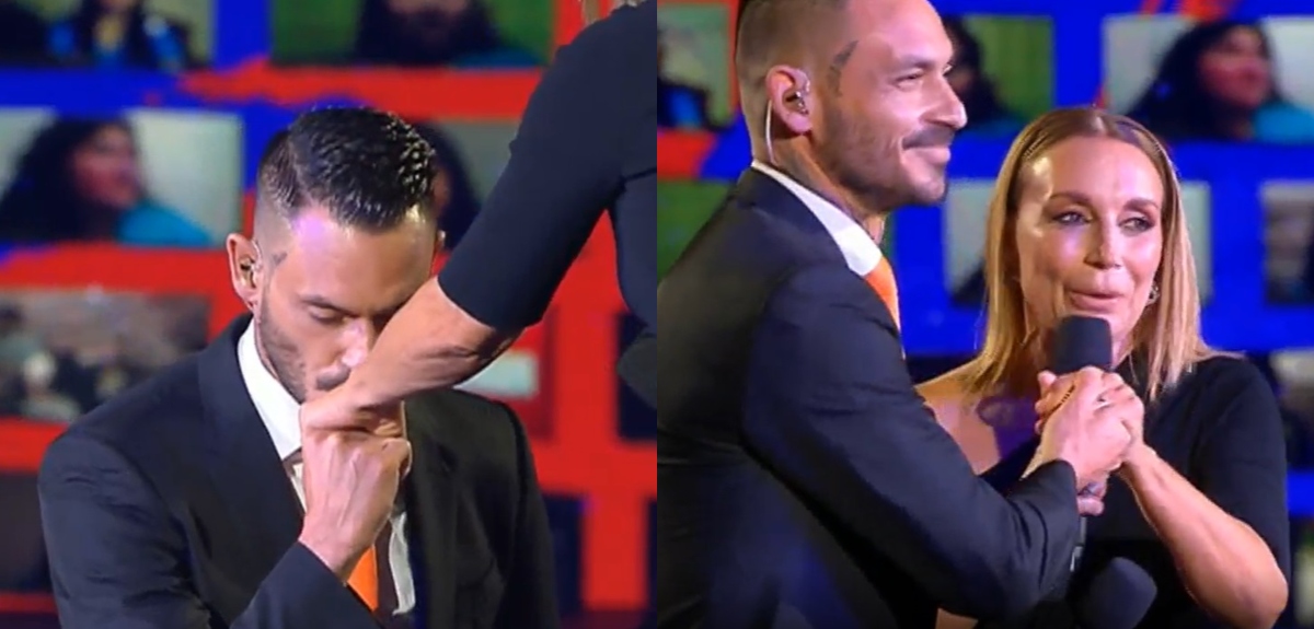 El tierno gesto de Mauricio Pinilla con Karen Doggenweiler en su debut animando 