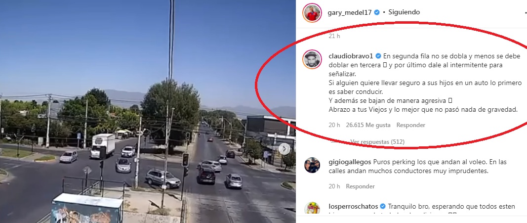 Claudio Bravo mensaje a Gary Medel accidente transito