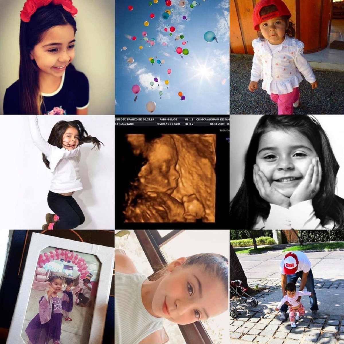 collage cumpleaños Florencia hija Edmundo Varas