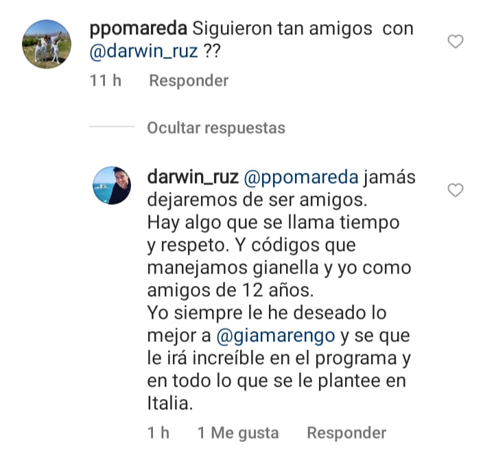 Darwin Ruz respondió tajante sobre pregunta de su amistad con Gianella Marengo tras salida de Aquí se baila