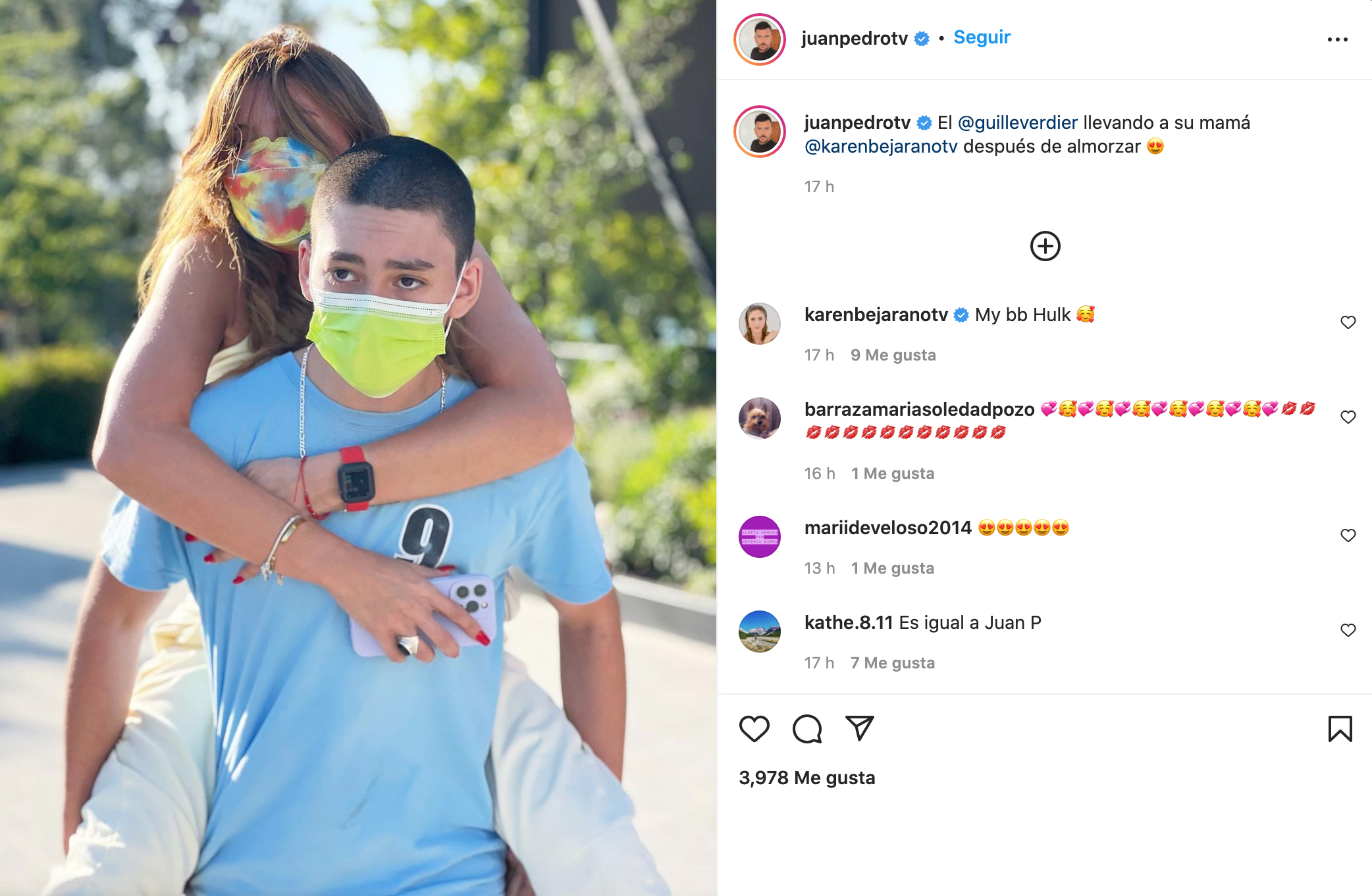 Karen Bejarano y su hijo Guillermo