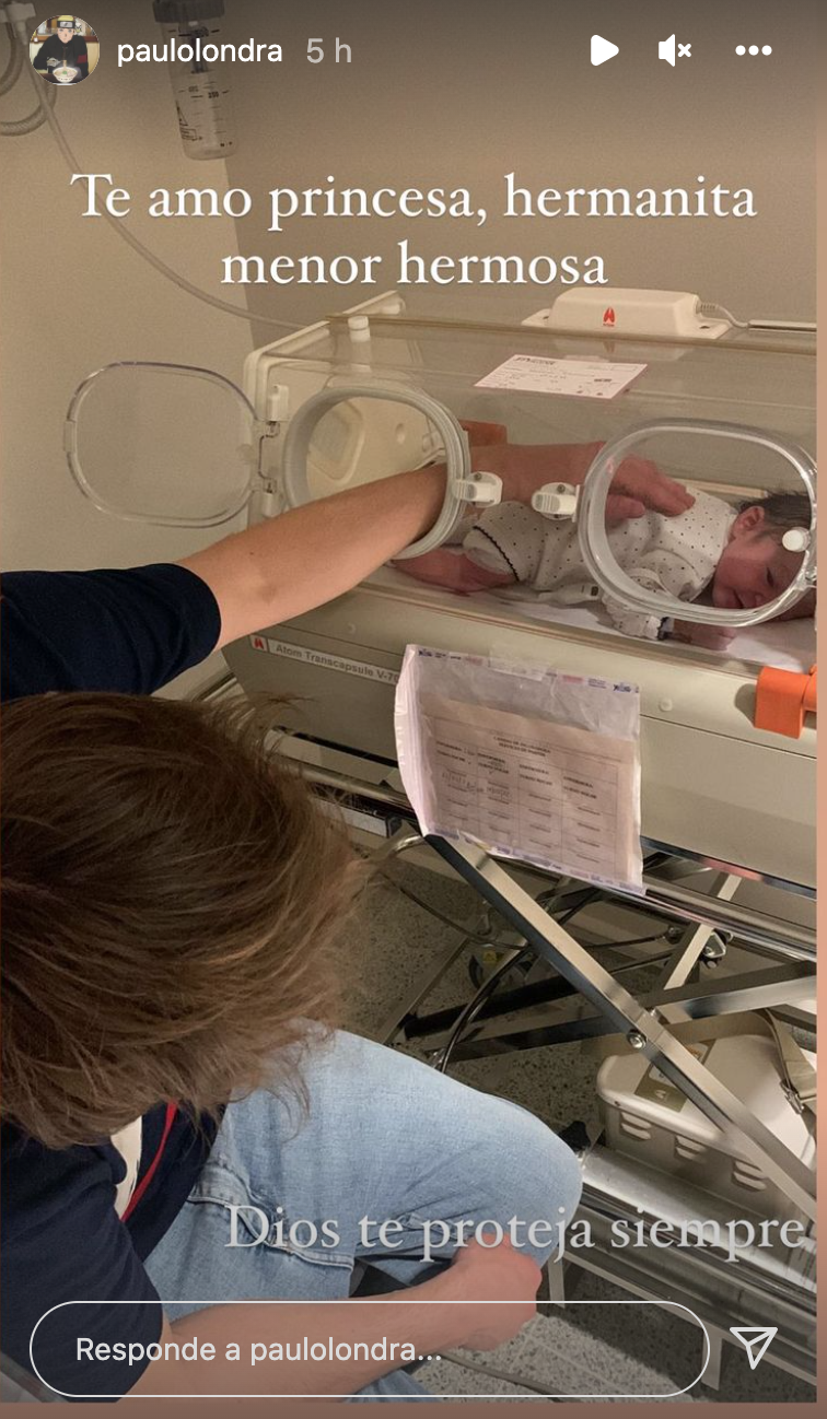 Hija Paulo Londra en incubadora