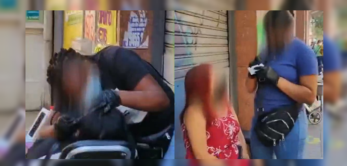 Salones de belleza ambulantes: la peligrosa práctica que se tomó las calles de Santiago Centro