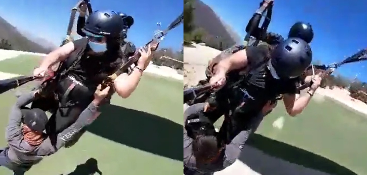 Instructor de parapente quedó colgando en el aire tras incidente en Puente Alto: video es viral