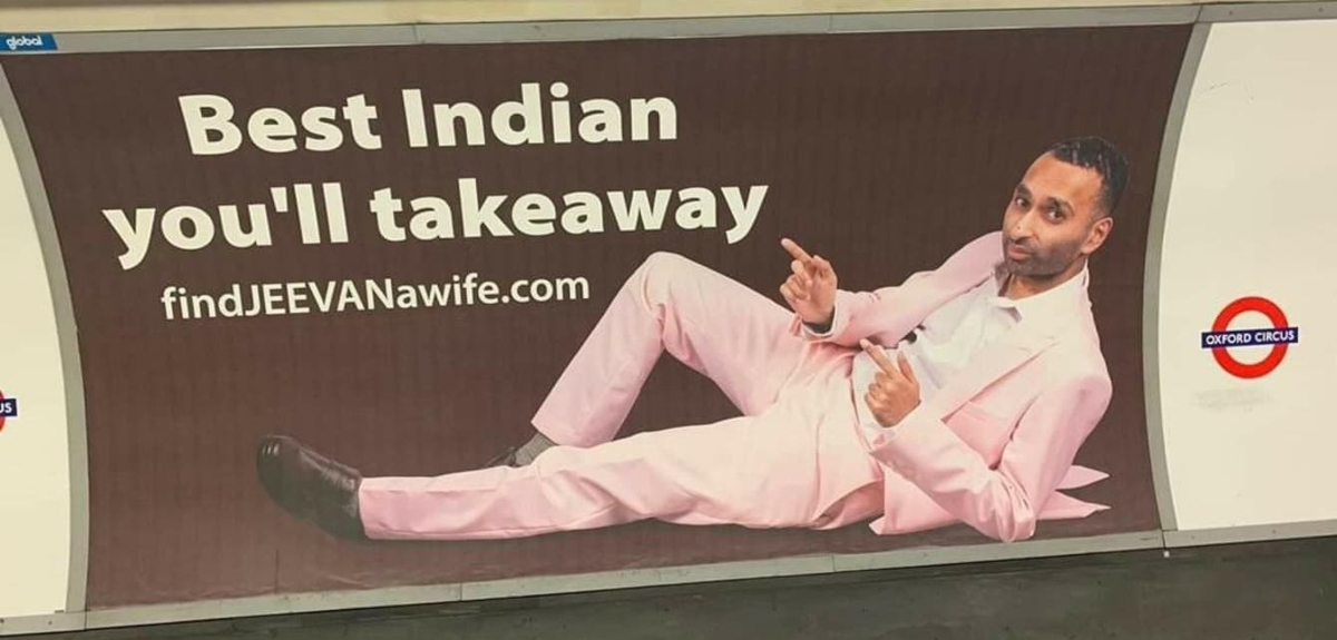 Curiosa publicidad en el metro de Londres: hombre soltero se promociona para encontrar esposa