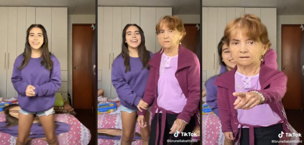 Joven tiktoker grabó video con su abuela: el inesperado final por culpa de filtro se hizo viral