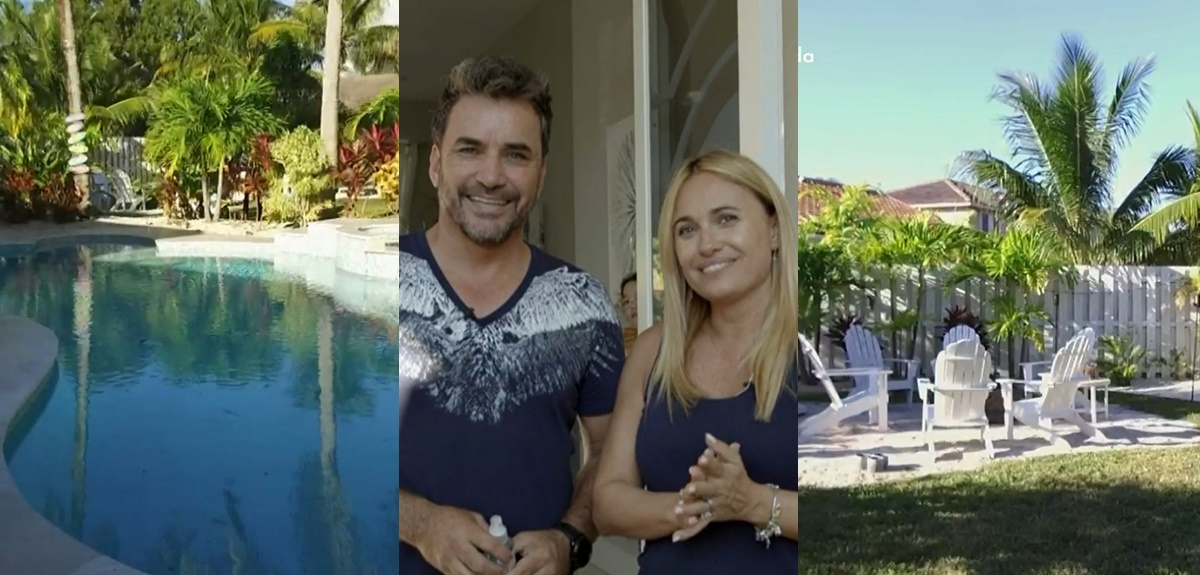 Douglas y Ana Sol deslumbraron con su casa en Miami: patio está dividido por destinos turísticos